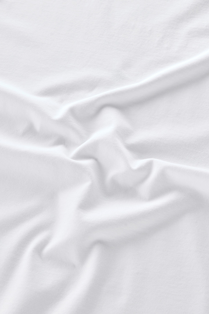 T-shirt en pur coton avec logo brodé Blanc photo 7 | Woolrich