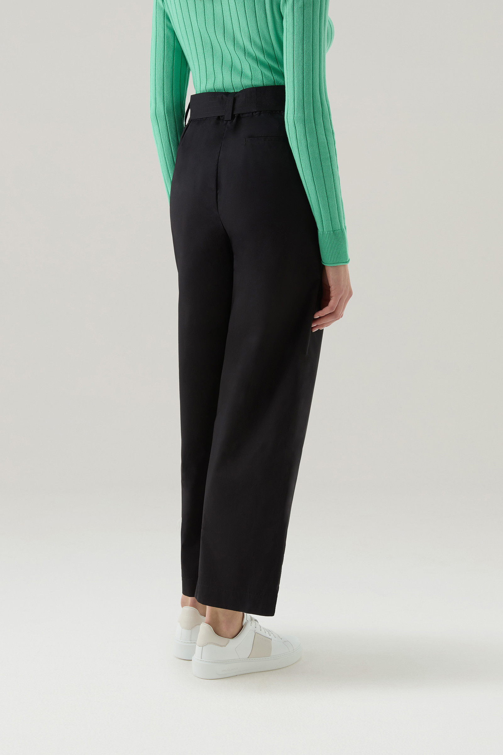 Straight Leg Pants in Pure Cotton Poplin Black photo 3 | Woolrich