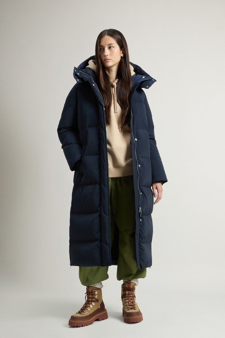 Aurora Parka larga de nailon elástico Azul photo 2 | Woolrich