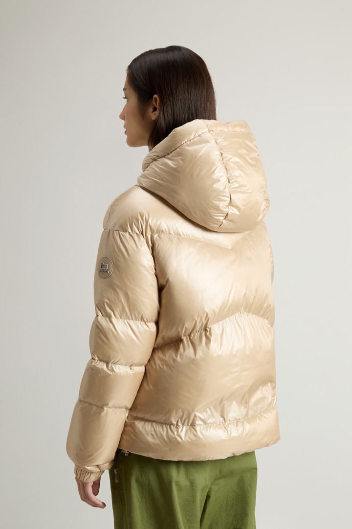 Aliquippa Short Down Jacket in Glossy Nylon Beige photo 3 | Woolrich