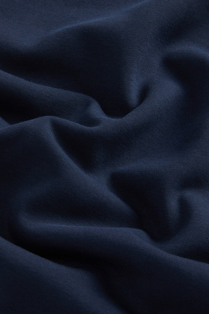 Hooded Sweatshirt in Cotton-Blend Interlock Blue photo 6 | Woolrich