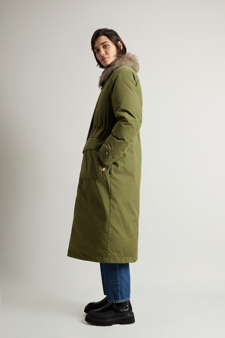 Long Arctic Parka in Mountain Cloth with Removable Hood and Fur Green photo 4 | Woolrich