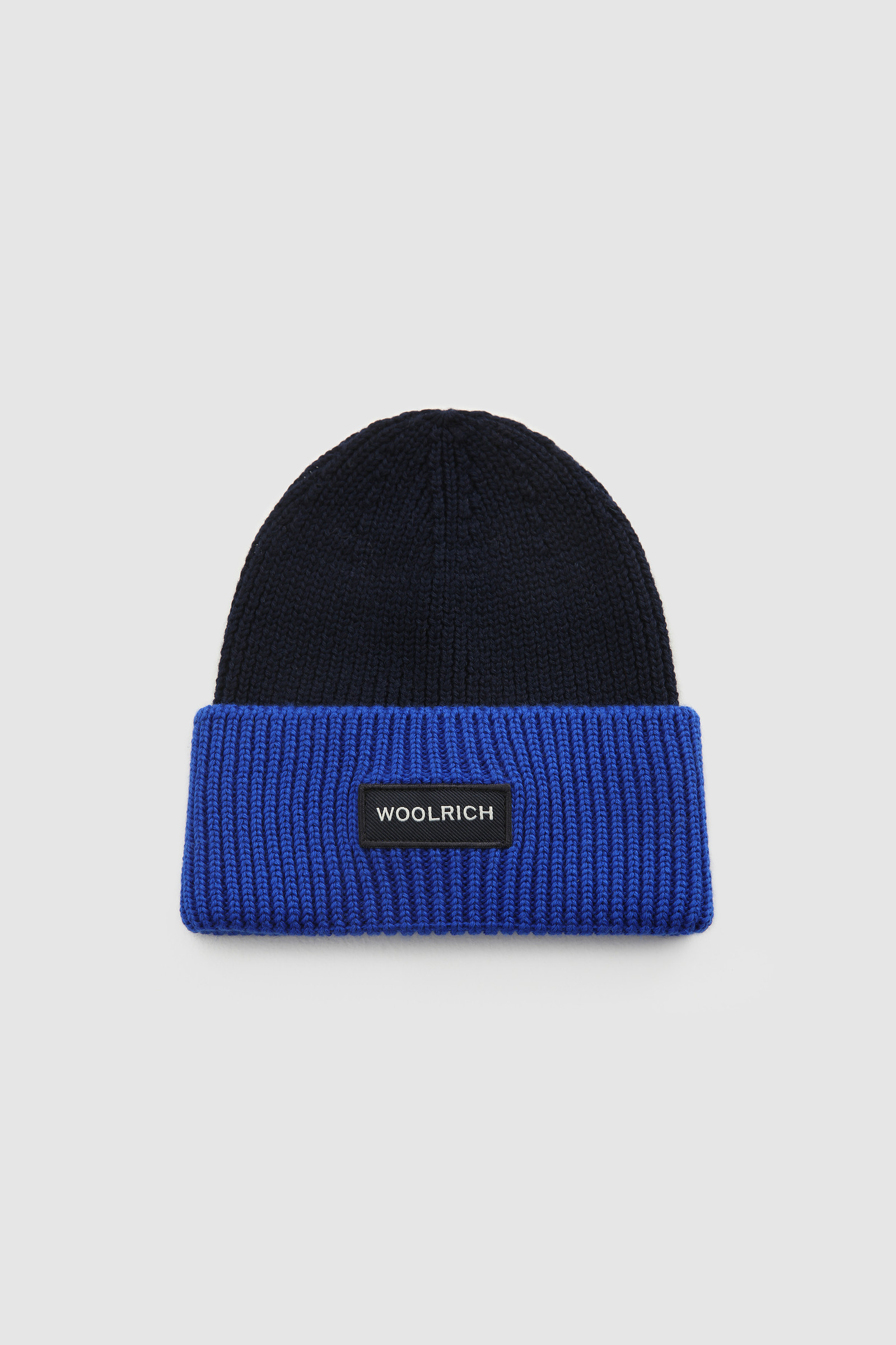Gerippte Beanie aus Wollmischung mit Patch für Jungen