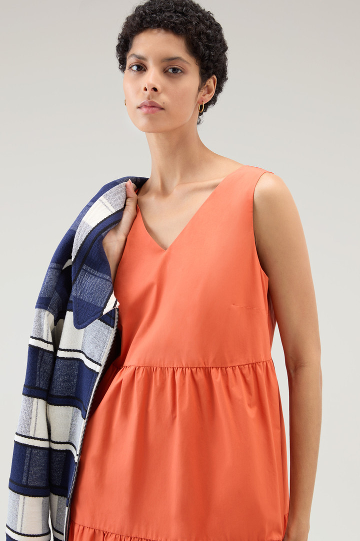 Langes Kleid aus reinem Baumwollpopeline Orange photo 4 | Woolrich