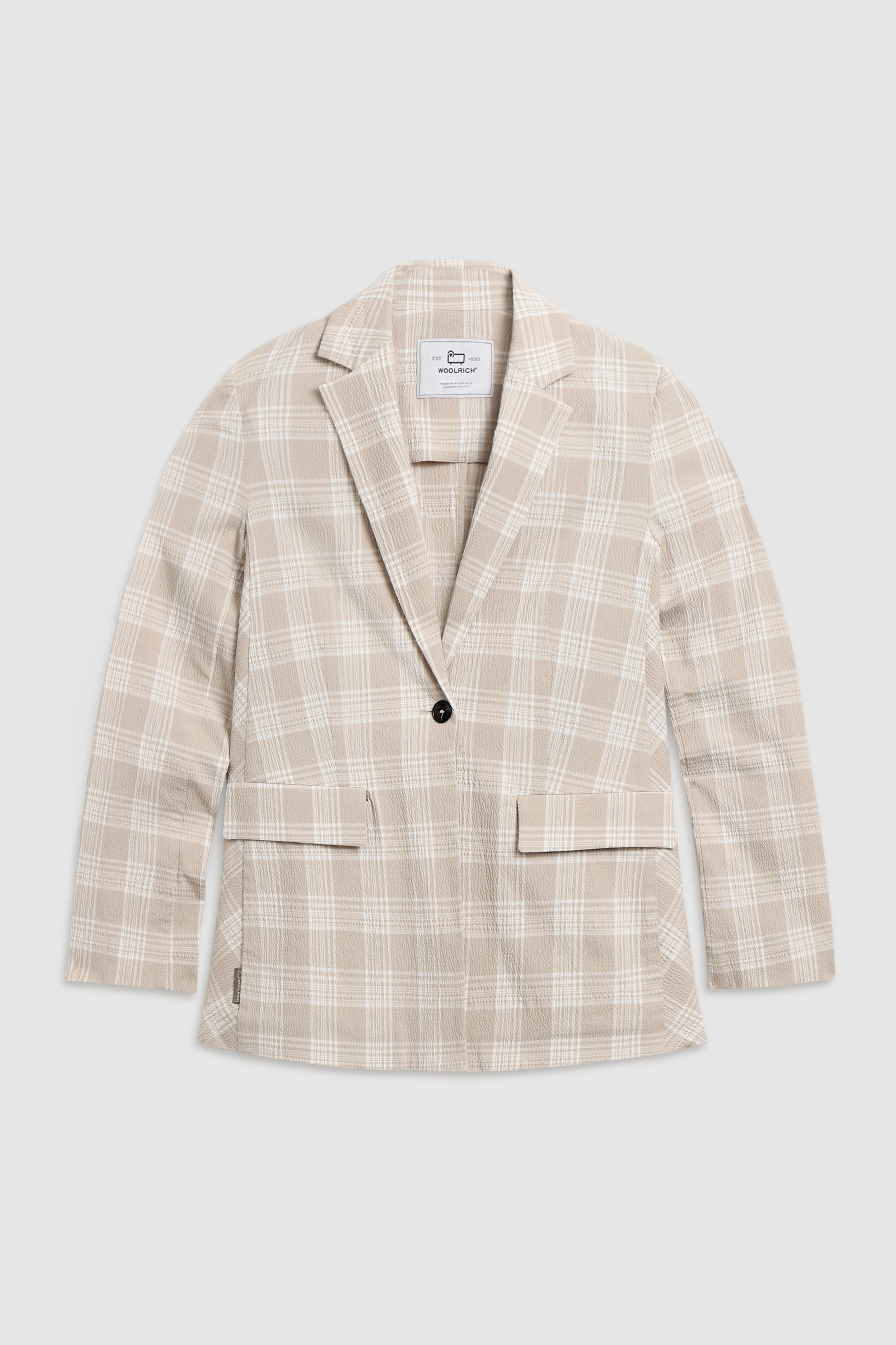 Blazer en coton seersucker beige photo 4 | Woolrich