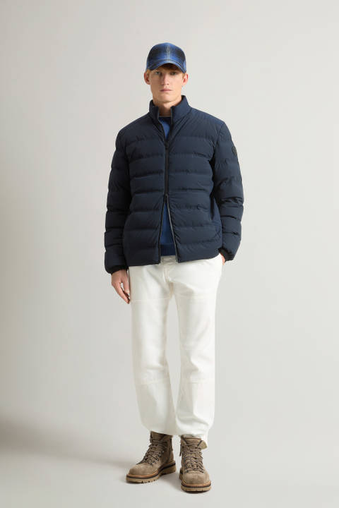 Bering Down Jacket in Stretch Nylon Blue | Woolrich