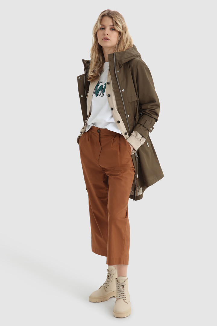 Havice Light Parka with Printed Check Lining Green photo 2 | Woolrich