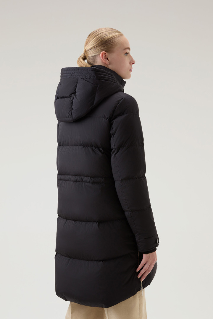 Hooded Alsea Down Jacket in Stretch Nylon Black photo 3 | Woolrich