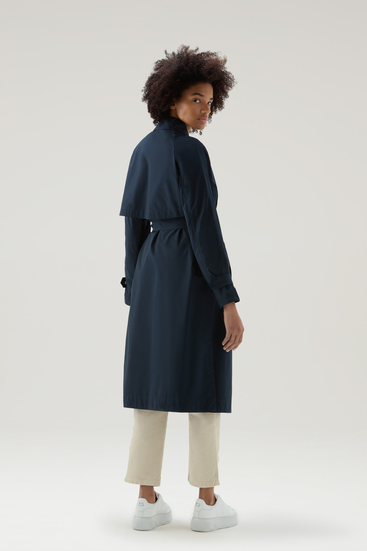Trench Coat in Urban Touch Fabric with Belted Waist Blue photo 4 | Woolrich