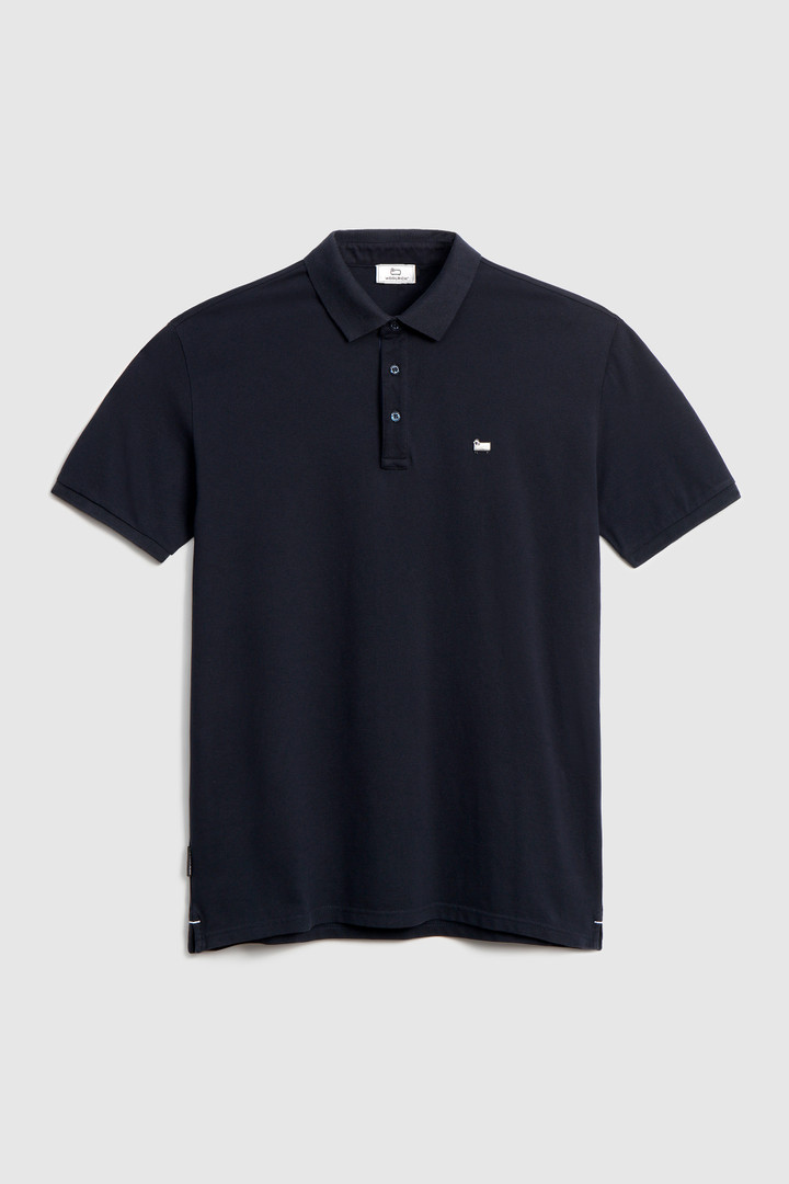 Polo Gracious en piqué de coton extensible bleu photo 4 | Woolrich