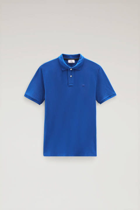 Polo Shirt in Pure Cotton Piquet Blue photo 2 | Woolrich