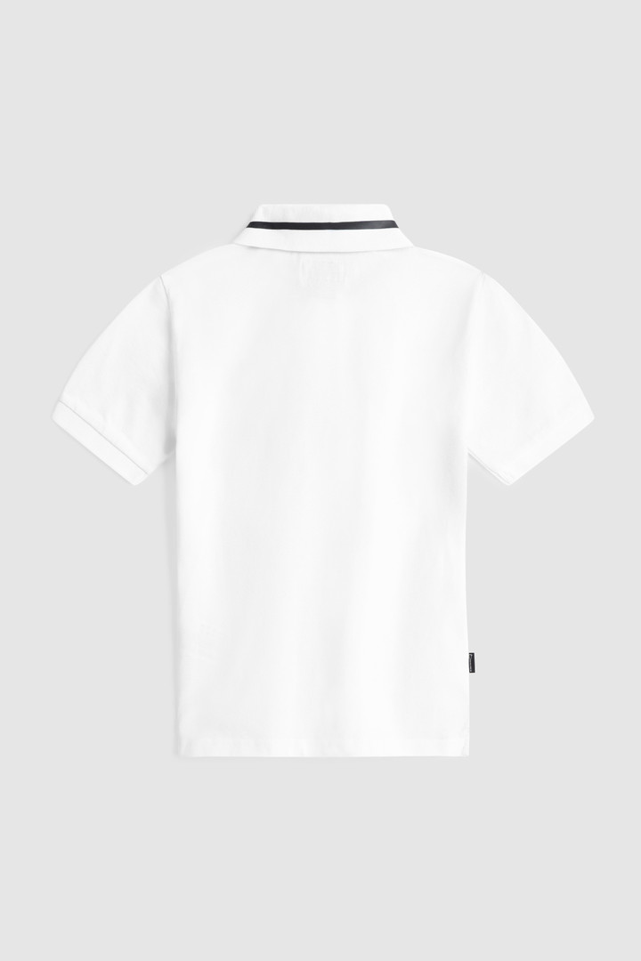 Polo de niño en algodón piqué blanco photo 2 | Woolrich
