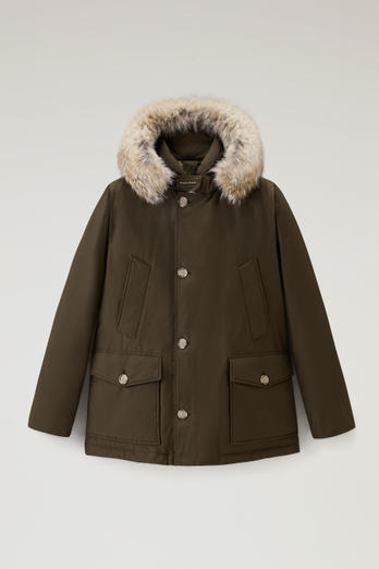 Arctic Anorak en Ramar Cloth avec fourrure amovible Vert | Woolrich