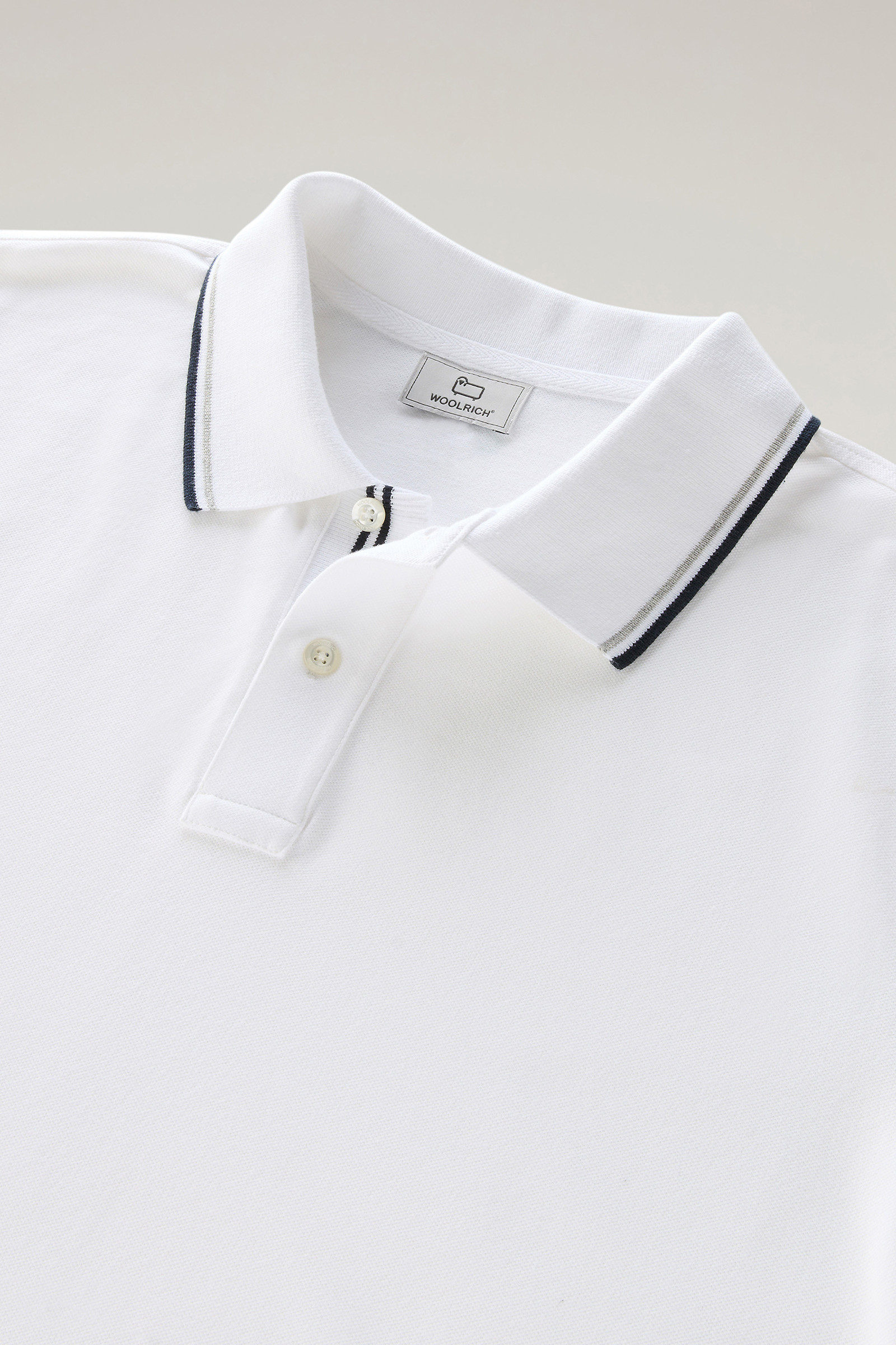 Polo Monterey in piqué di cotone elasticizzato bianco photo 6 | Woolrich