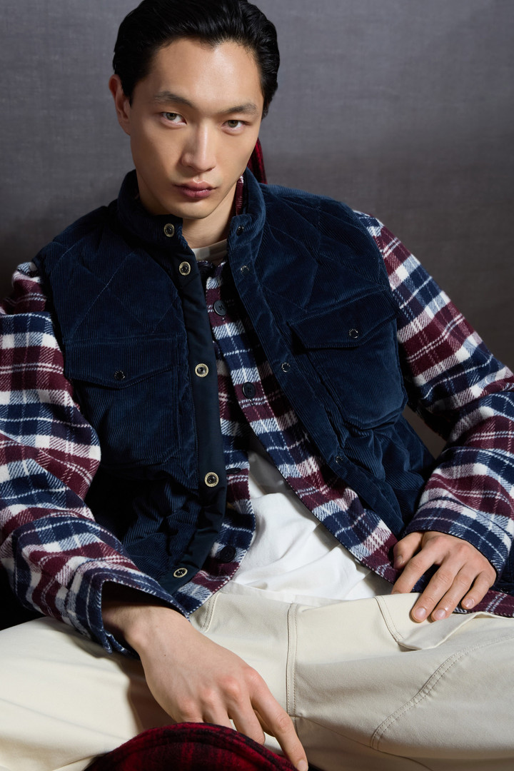 Corduroy Vest with Diamond Quilting Blue photo 9 | Woolrich