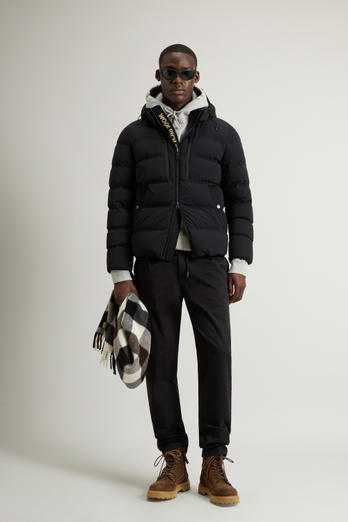 Stretch nylon down jacket with matte finish Black | Woolrich