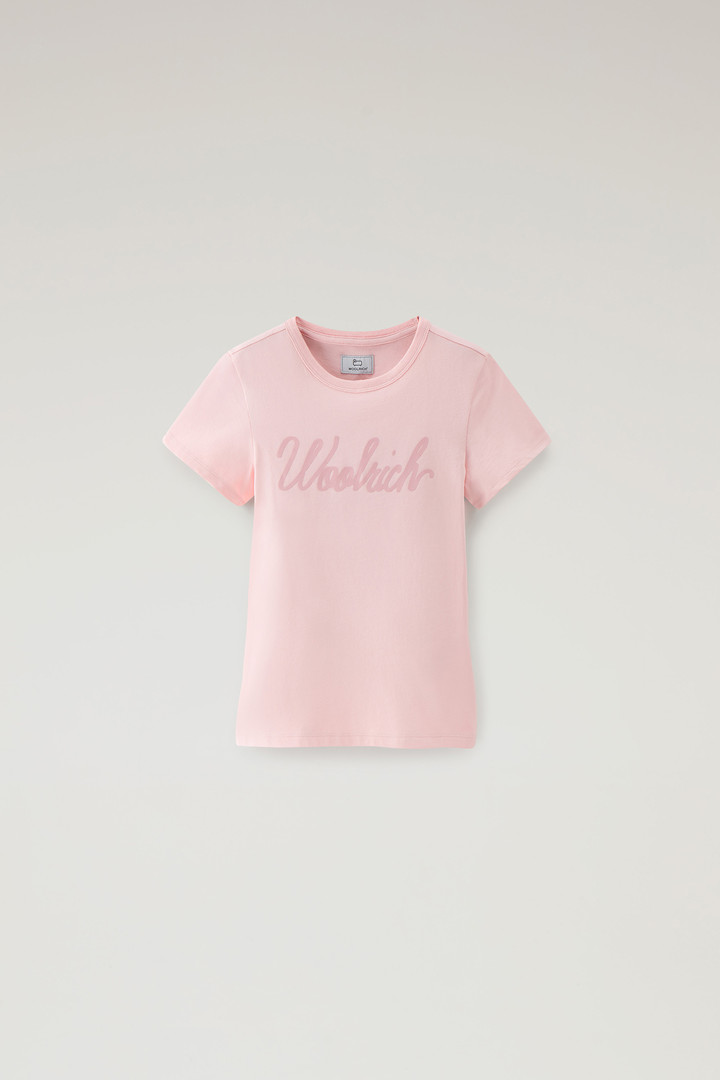 Woolrich Girls' Logo T-Shirt in Pure Cotton Pink Size 14