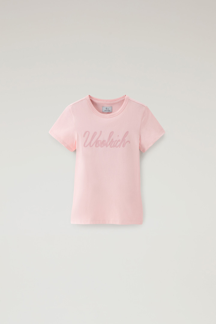 Girls' Logo T-Shirt in Pure Cotton Pink photo 1 | Woolrich