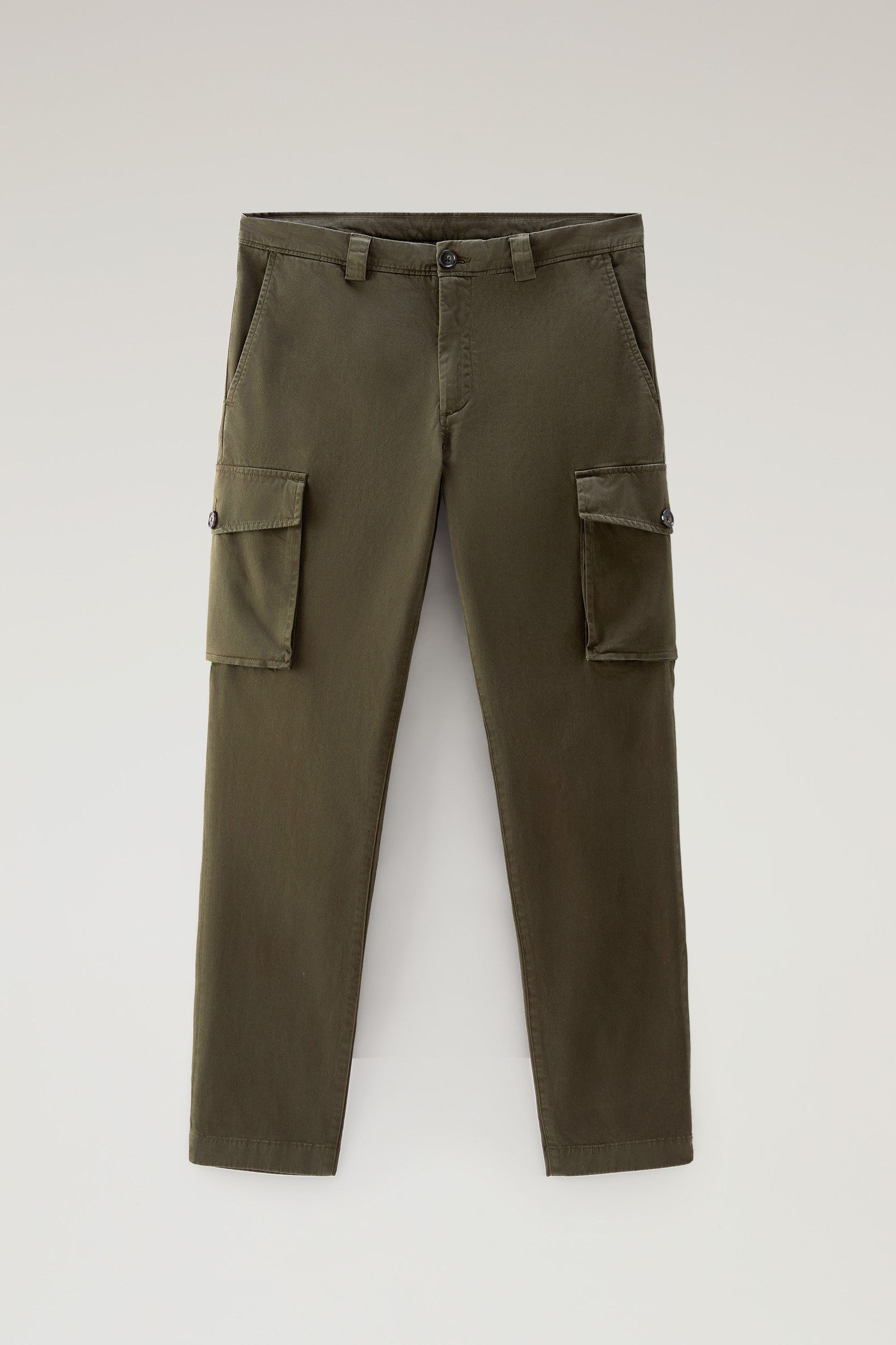 Pantaloni cargo tinti in capo in twill di cotone elasticizzato verde photo 4 | Woolrich