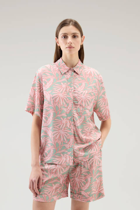 Shirt with Tropical Print Pink | Woolrich