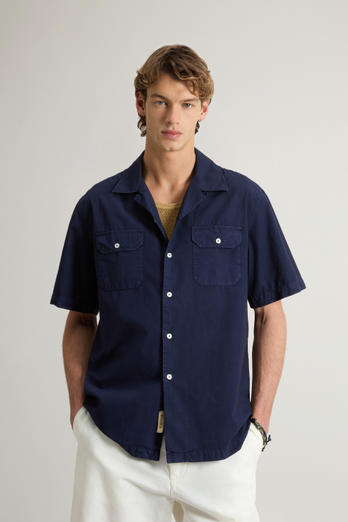Camicia in puro cotone Pima Ripstop tinta in capo Blu | Woolrich