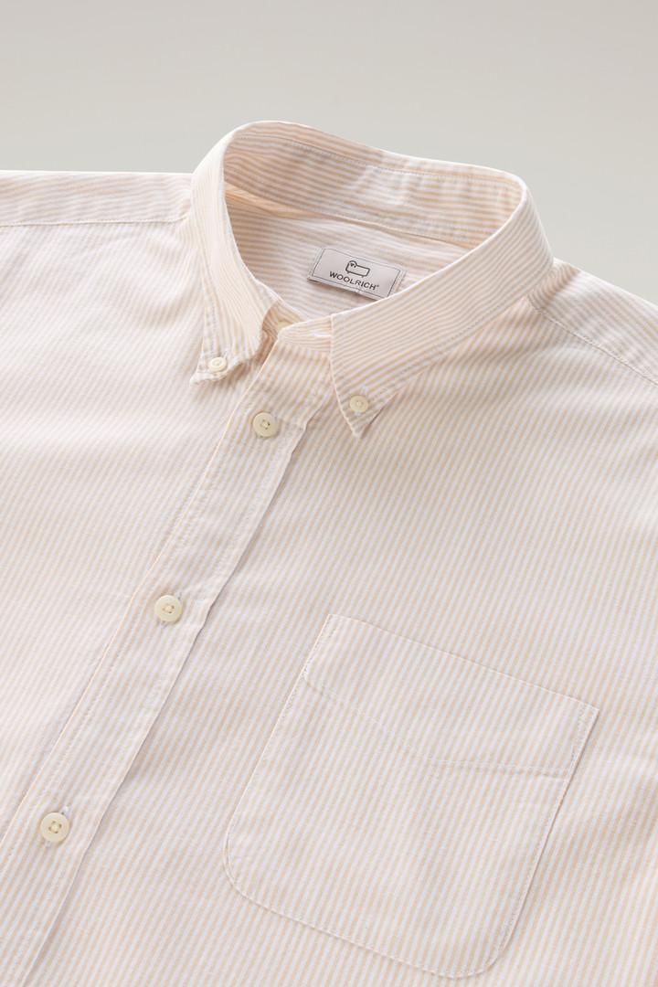Striped Shirt in a Linen Cotton Blend Beige photo 6 | Woolrich