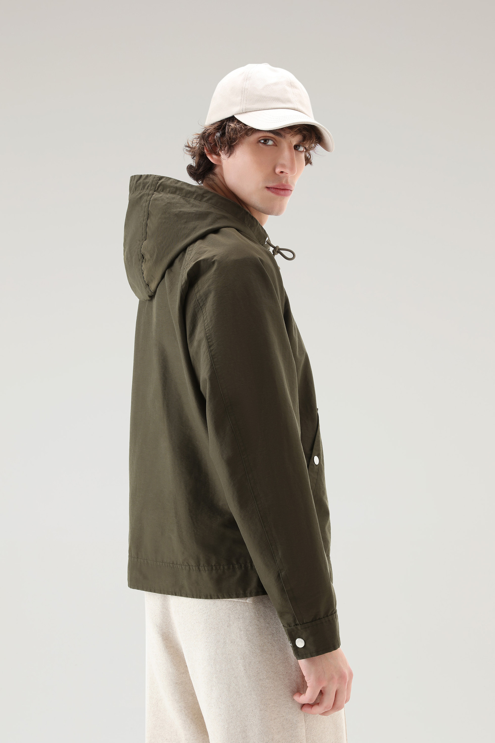 Lobster Jacket in Light Eco Ramar with Hood Green photo 3 | Woolrich