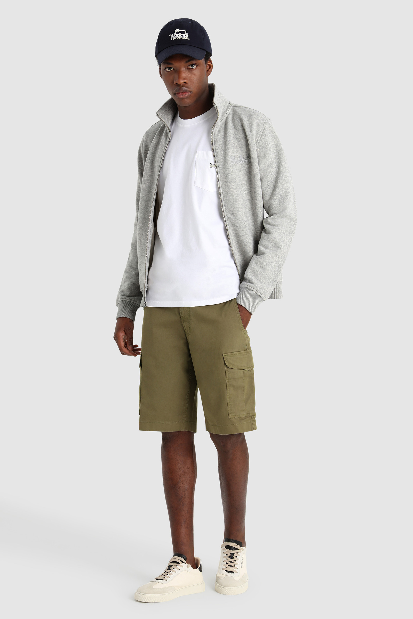 Luxe Track Sweatshirt with Embroidered Vintage Logo Grey photo 2 | Woolrich