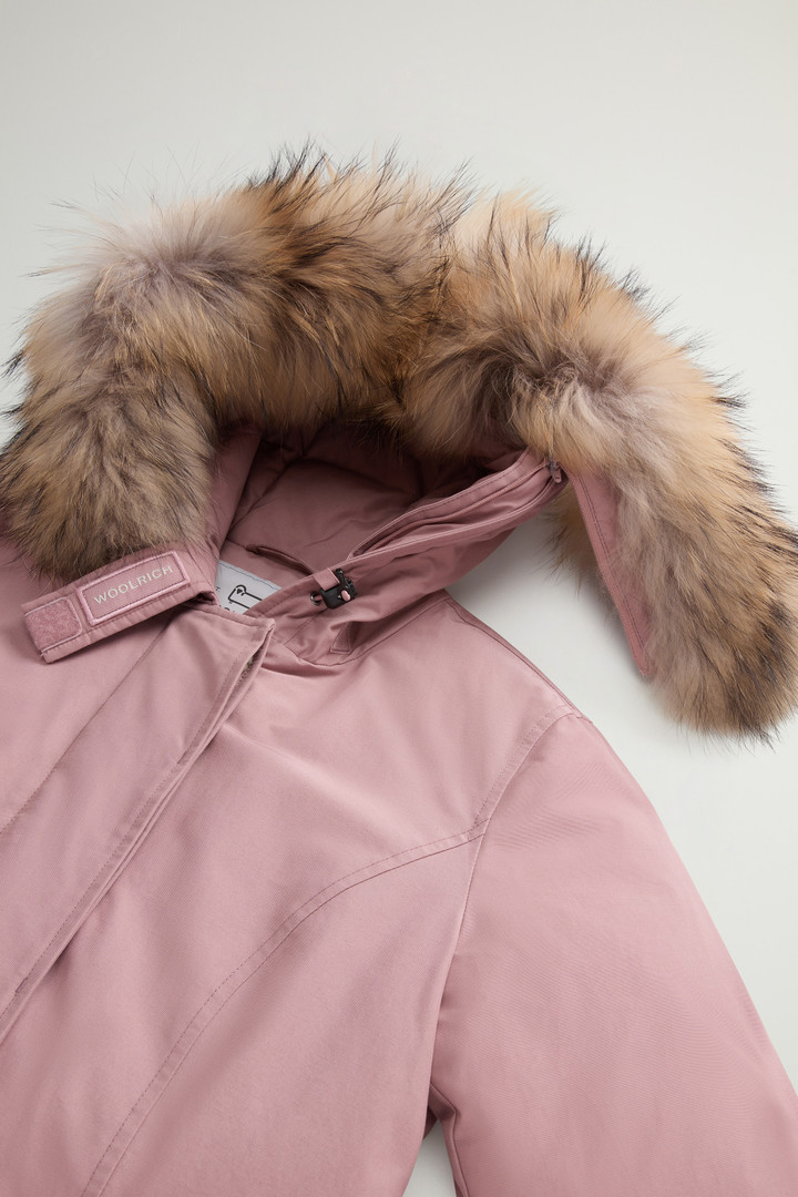 Arctic Parka in Ramar Cloth with Detachable Fur Trim Pink photo 8 | Woolrich