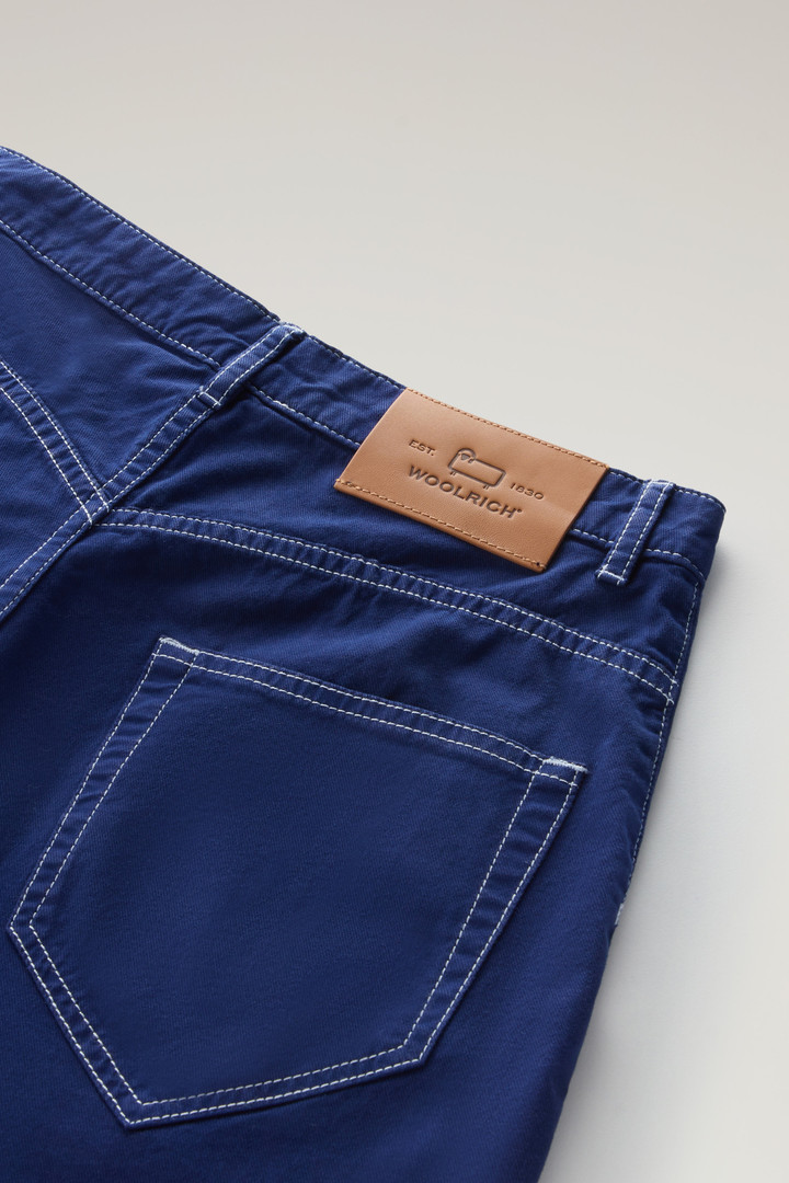 Achteraf geverfde broek van stretch-katoenen keperstof Blauw photo 7 | Woolrich