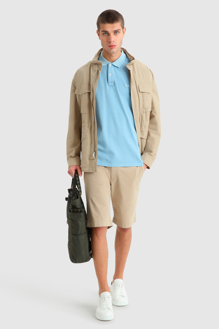 Polo Mackinack en piqué de coton teint en pièce bleu photo 2 | Woolrich