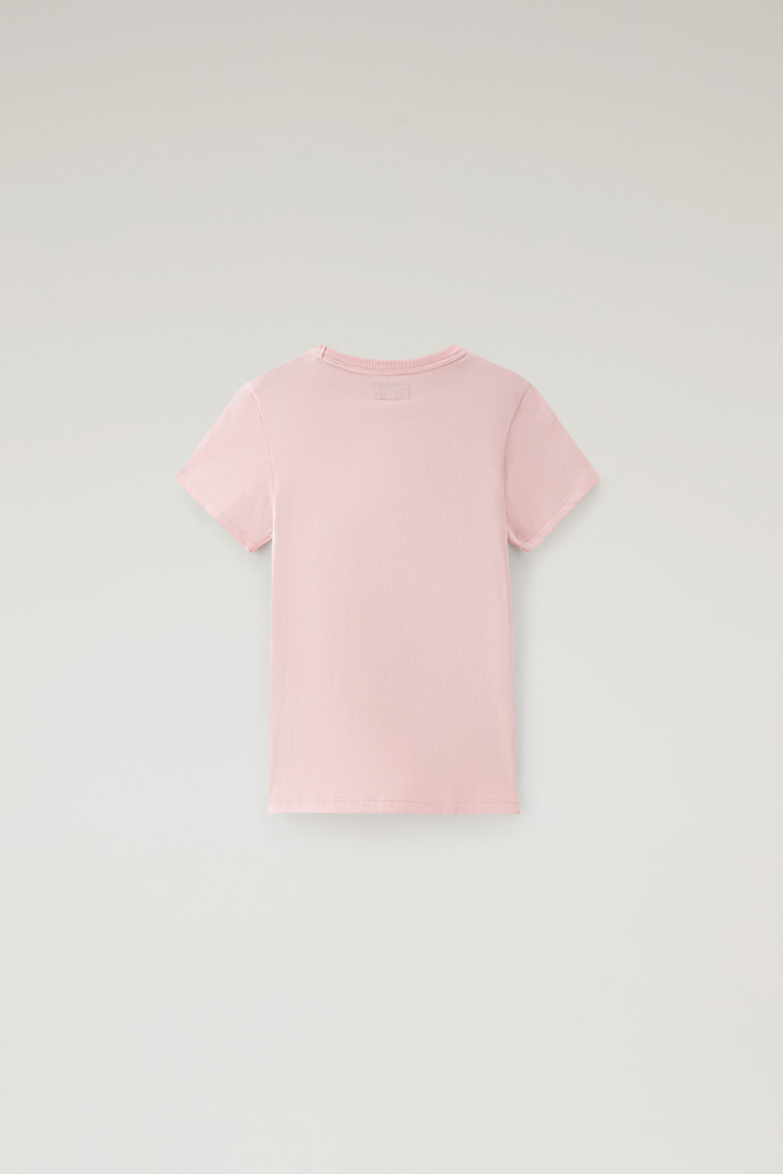 Girls' Logo T-Shirt in Pure Cotton Pink photo 2 | Woolrich