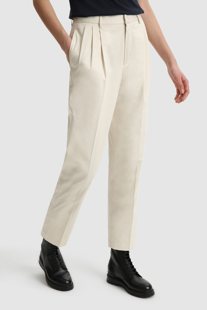 High-waist stretch cotton pant