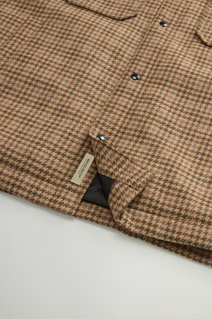 Alaskan Padded Overshirt in Checked Italian Wool Blend Beige photo 8 | Woolrich