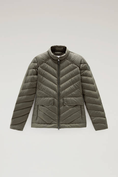 Short Padded Jacket with Chevron Quilting Green photo 2 | Woolrich