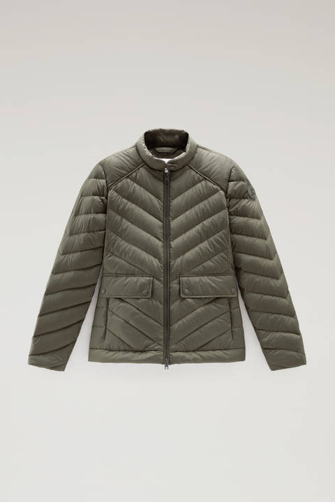 Giacca corta imbottita con trapuntatura chevron Verde photo 2 | Woolrich