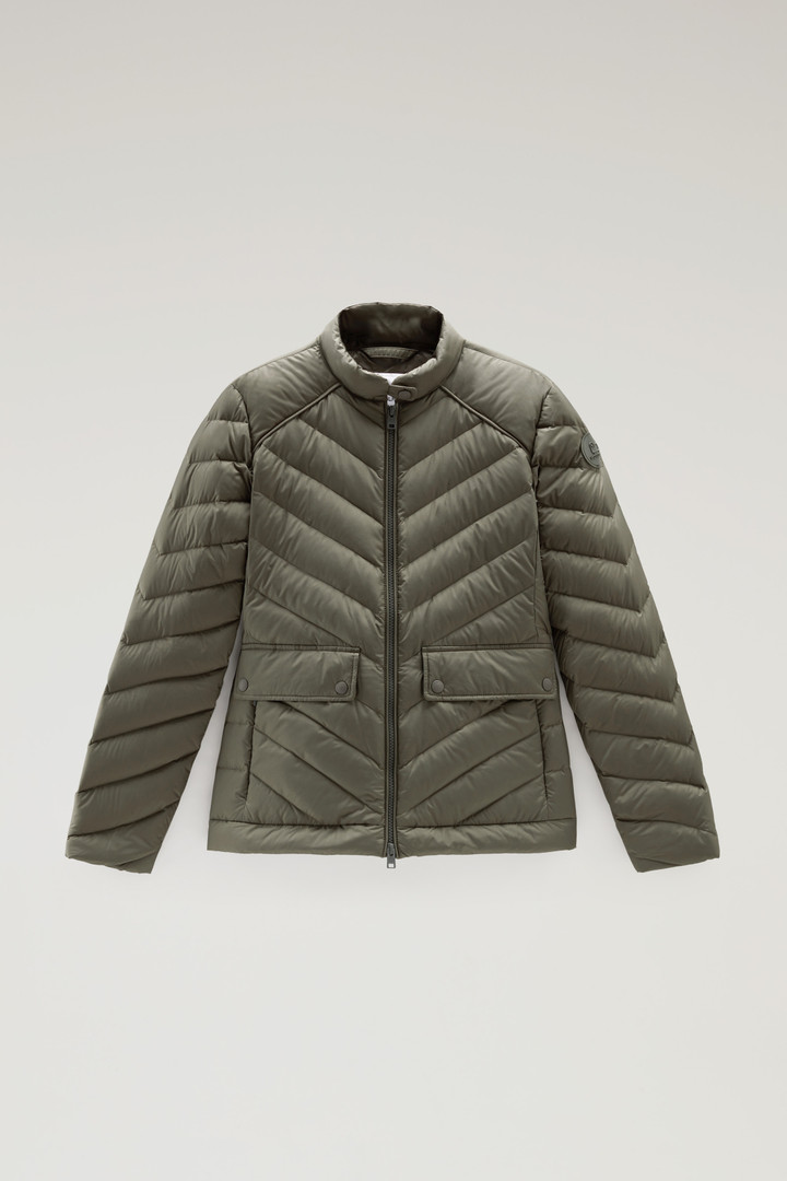 Short Padded Jacket with Chevron Quilting Green photo 5 | Woolrich