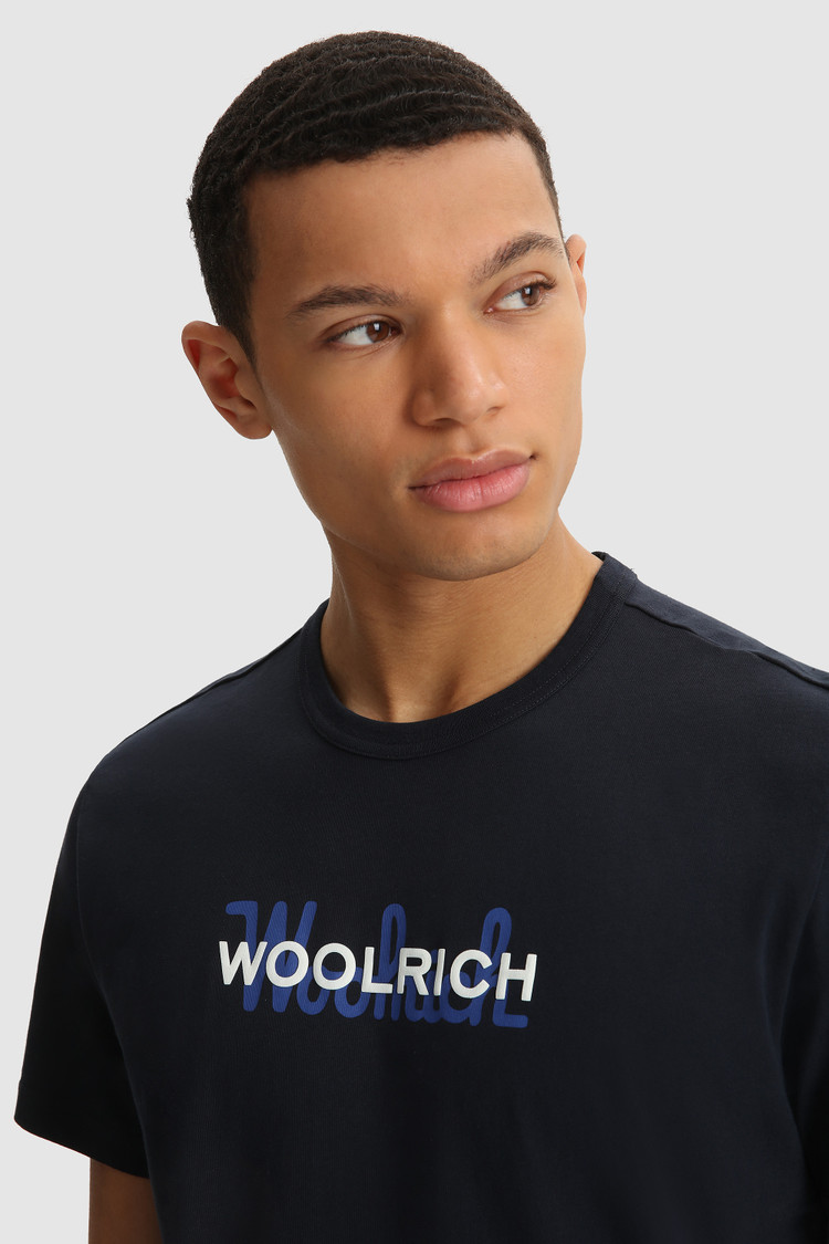 Katoenen T-shirt met macro logo