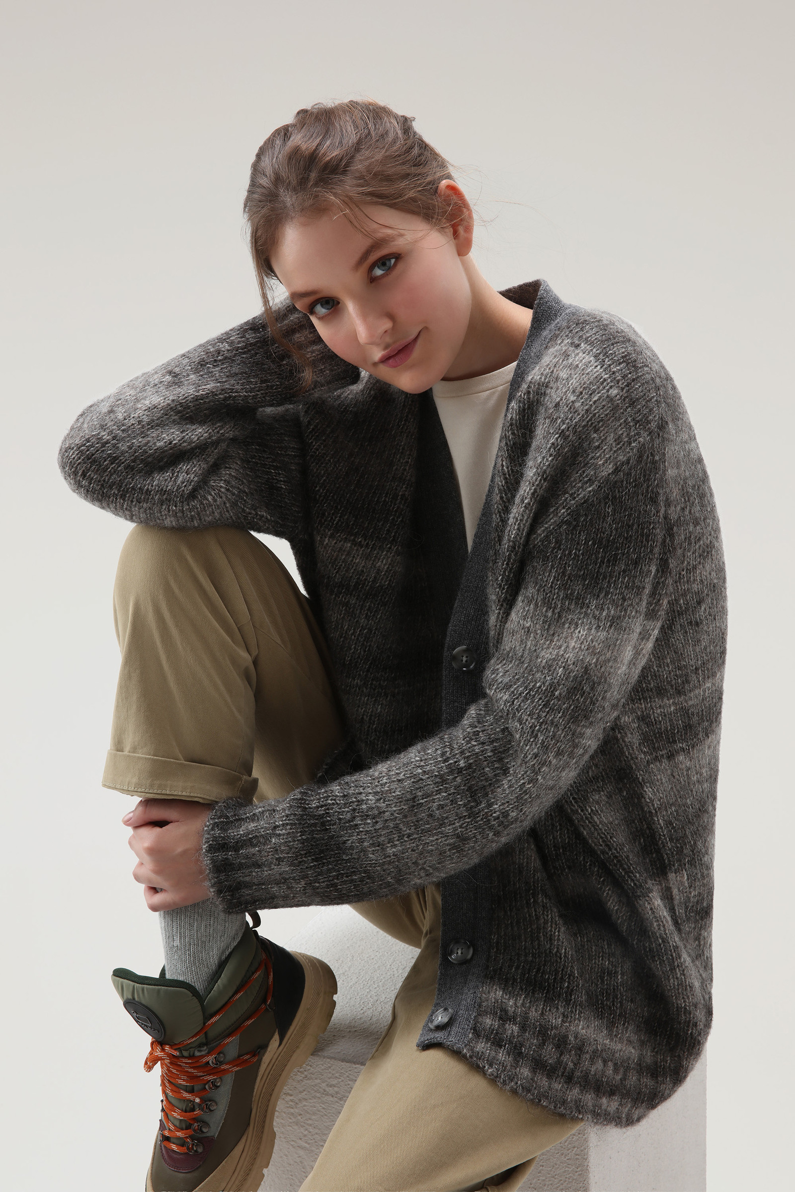 Dégradé Cardigan in Alpaca Wool and Cotton Blend photo 4 | Woolrich