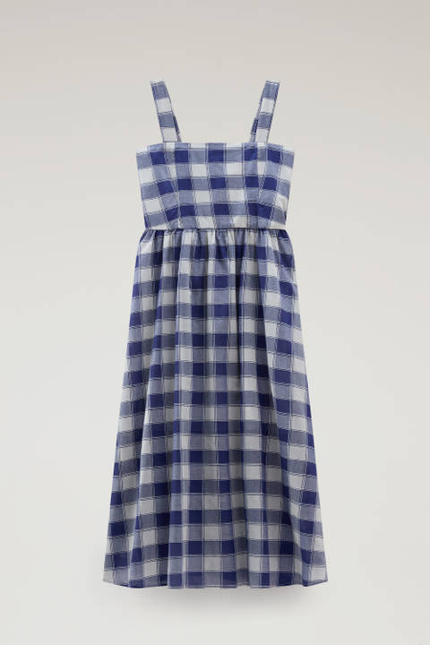 Lange geruite puur katoenen voile jurk Blauw photo 2 | Woolrich