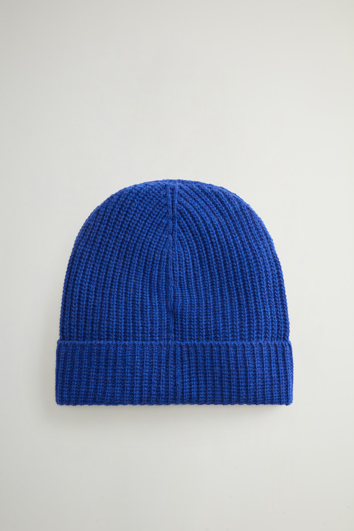 KNITTED RIBBED BEANIE Blu photo 2 | Woolrich