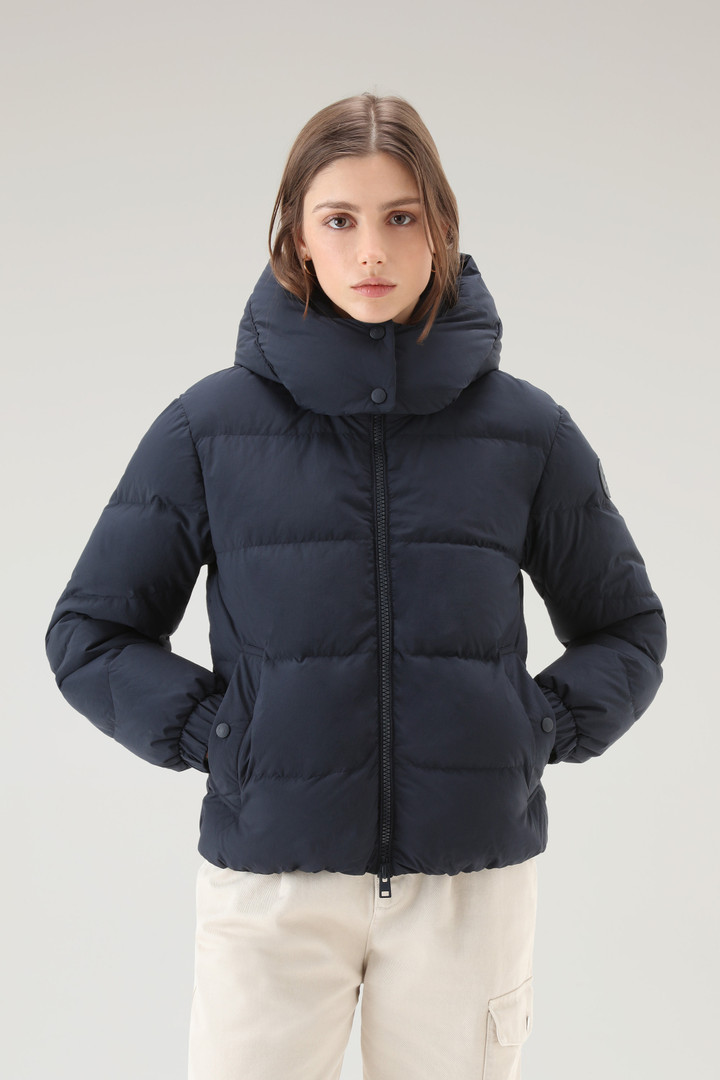 Quilted Down Jacket in Eco Taslan Nylon with Detachable Hood Blue photo 1 | Woolrich