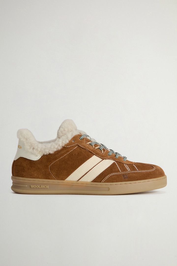Sneakers Doubleu Tennis in camoscio con fodera in montone Beige photo 1 | Woolrich