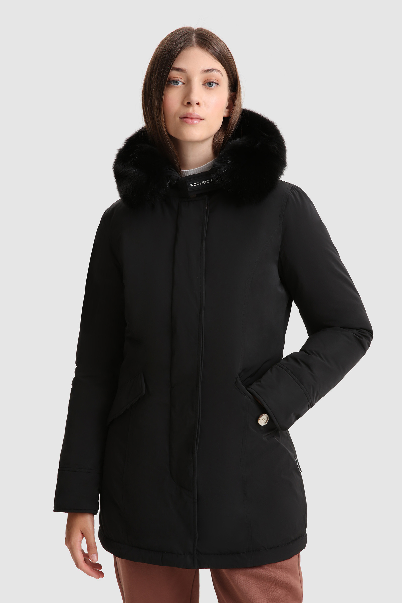 zonlicht Banyan hout Women's Arctic Parka in City Fabric with Removable Dyed Fur Trim Black |  Woolrich USA
