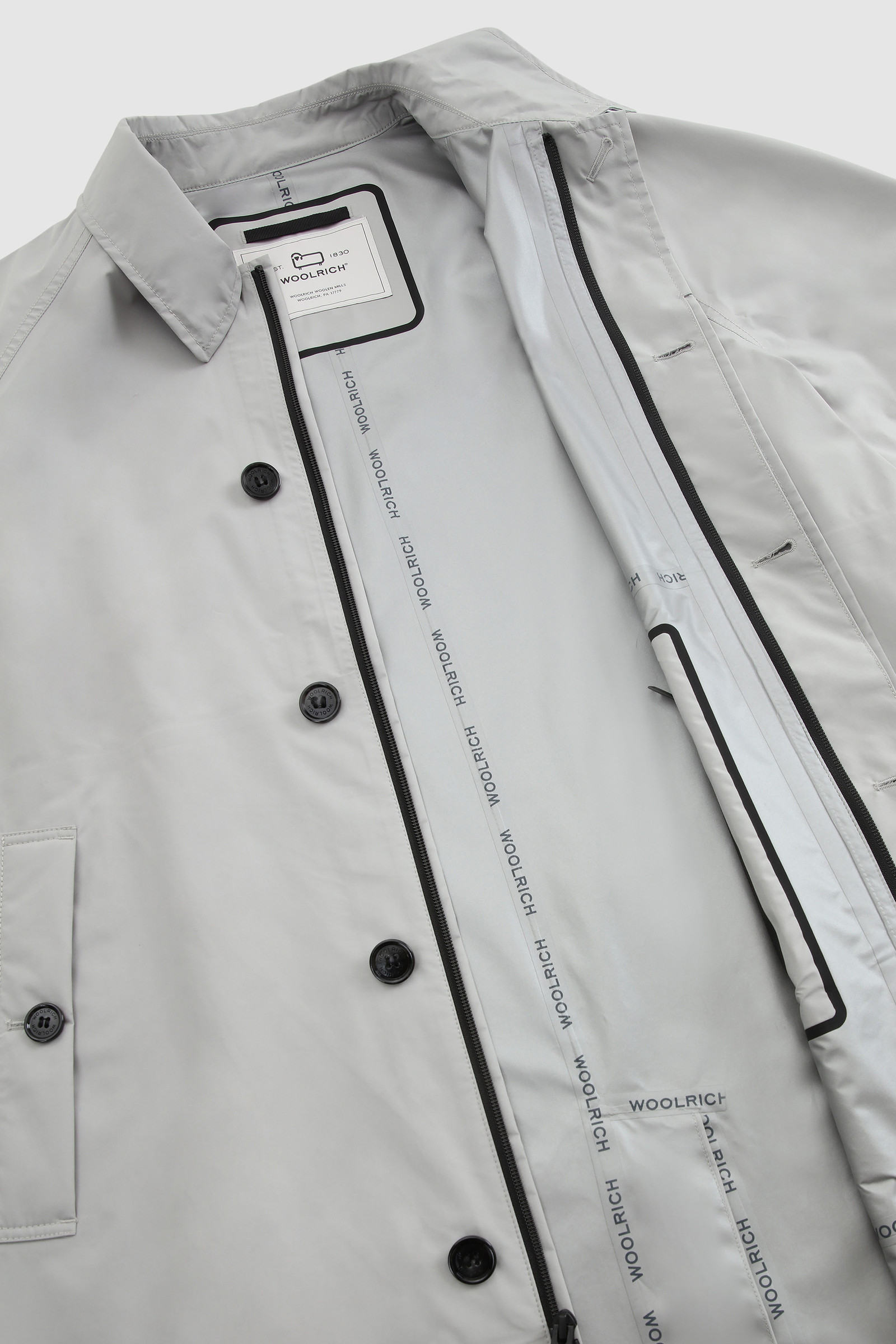 white waterproof coat