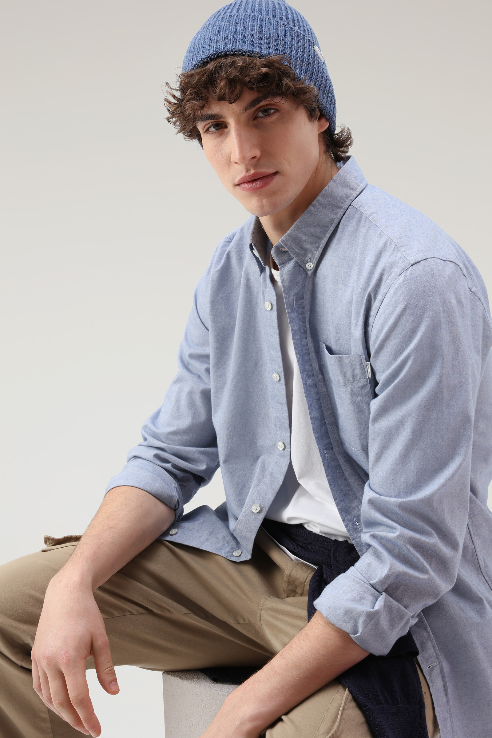 Camicia Oxford classica blu photo 4 | Woolrich
