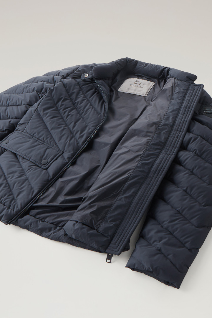 Short Padded Jacket with Chevron Quilting Blue photo 10 | Woolrich