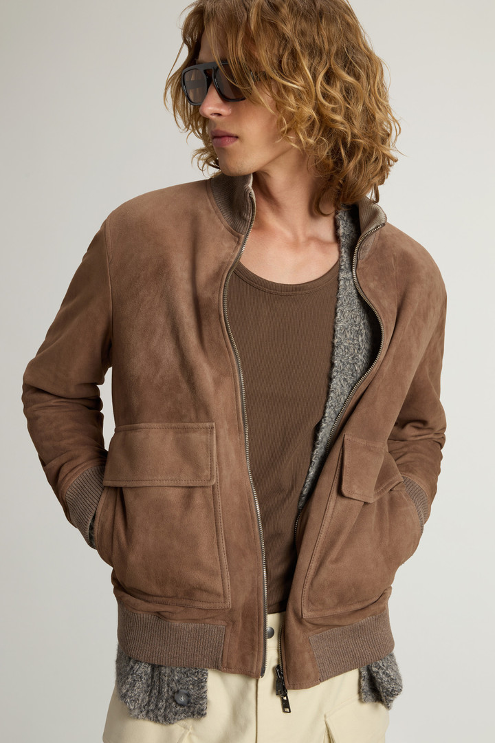 Double-Face Suede Bomber Jacket Brown photo 4 | Woolrich