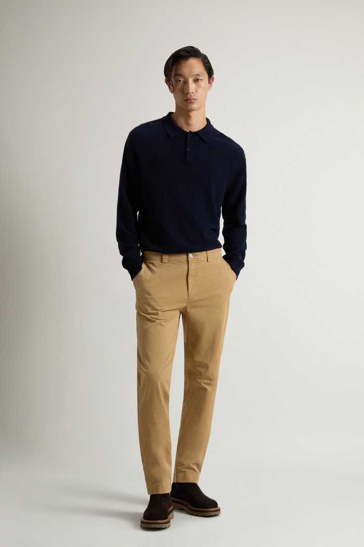 Garment-Dyed Chino Pants in Stretch Cotton Twill Beige photo 1 | Woolrich