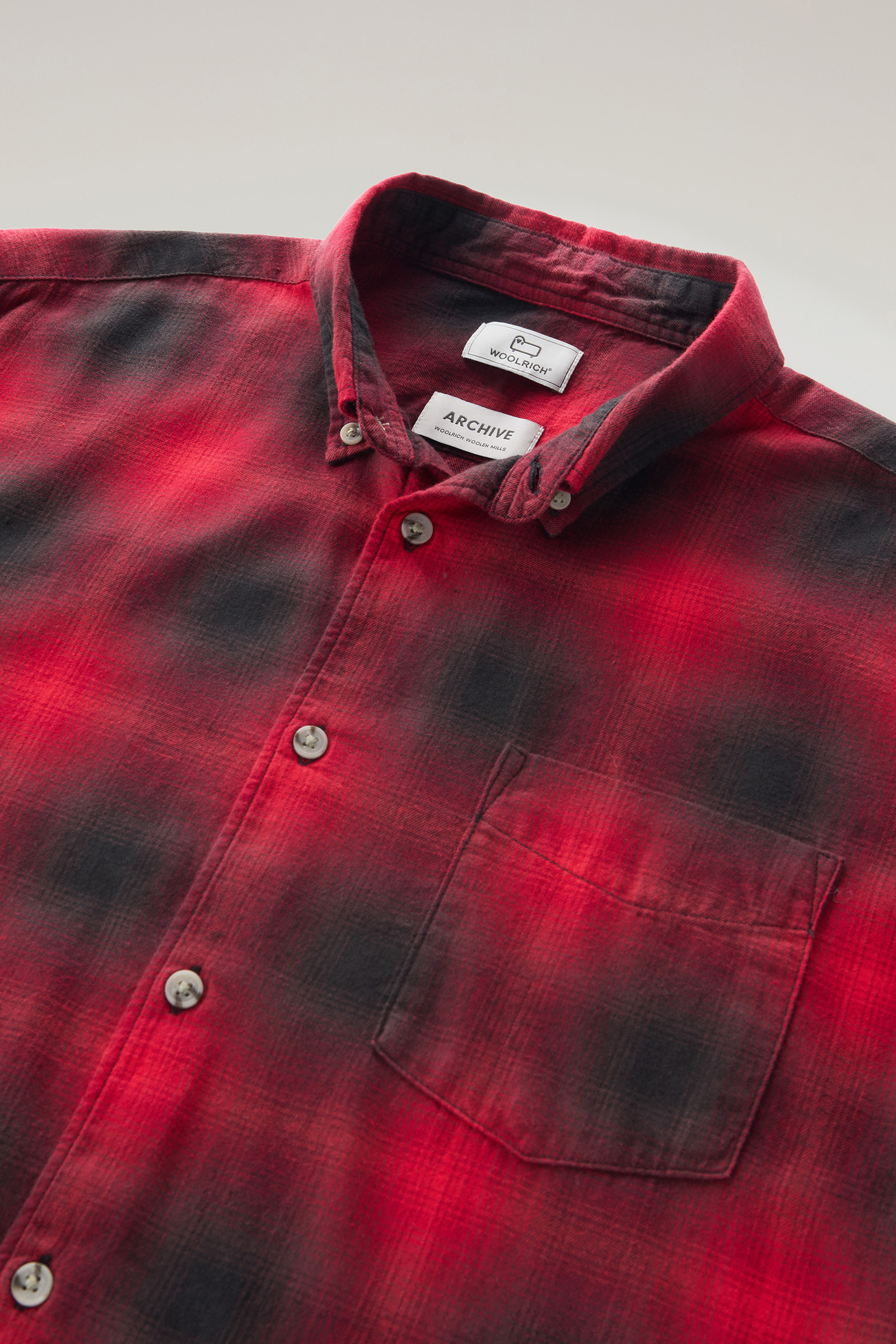 Camisa Madras a cuadros de franela ligera rojo photo 6 | Woolrich